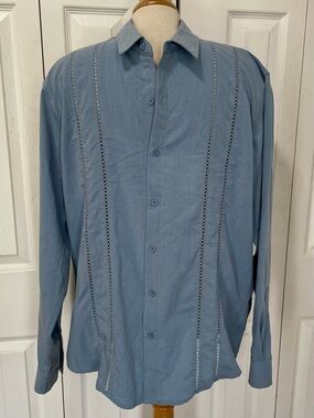 Coofandy Light Blue Button-Up Shirt with Subtle Texture